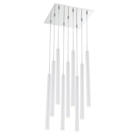 Z-Lite Forest 9 Light Island/Billiard, Chrome & Matte White 917MP24-WH-LED-9SCH